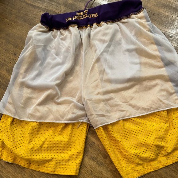 Just Don x Lakers Los Angeles LA Basketball Shorts Yellow Men’s Size XXL 1996 - Picture 6 of 11